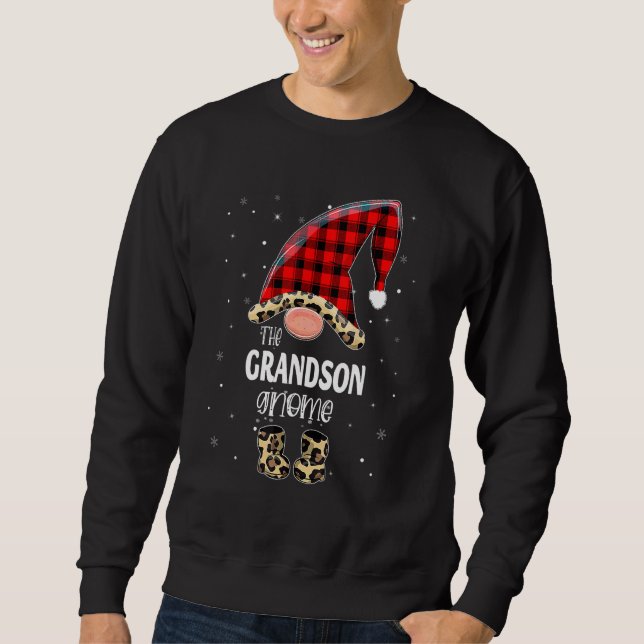 Sweatshirt Petit-fils  Gnome Plaid de Buffalo Ensemble Famill (Devant)