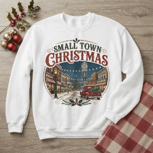 Sweatshirt Petit Noël de Ville Vintage Camion Rouge