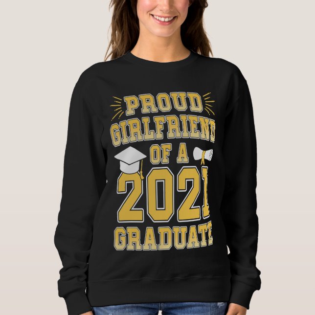 Sweatshirt Petite amie fière d'un diplômé de l'école supérieu (Devant)