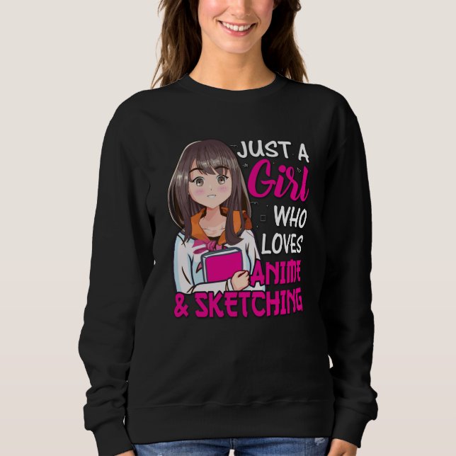 Sweatshirt Petite fille Anime | pour Anime & Sketting Lover (Devant)