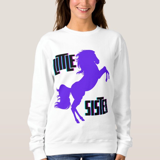 Sweatshirt Petite Soeur Poney Violet (Devant)