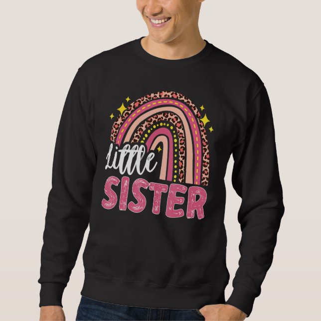 Sweatshirt Petite soeur Soeur Leopard Rainbow Girt (Devant)