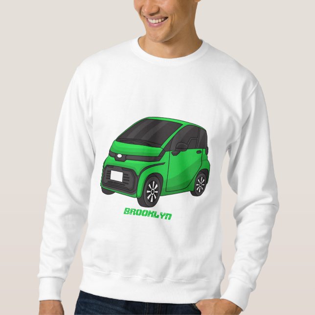 Sweatshirt Petite voiture verte de taille micro (Devant)