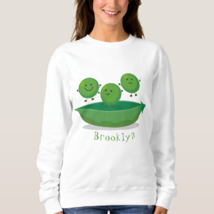Sweatshirt Petits pois sauteurs en pod dessin animé illustrat