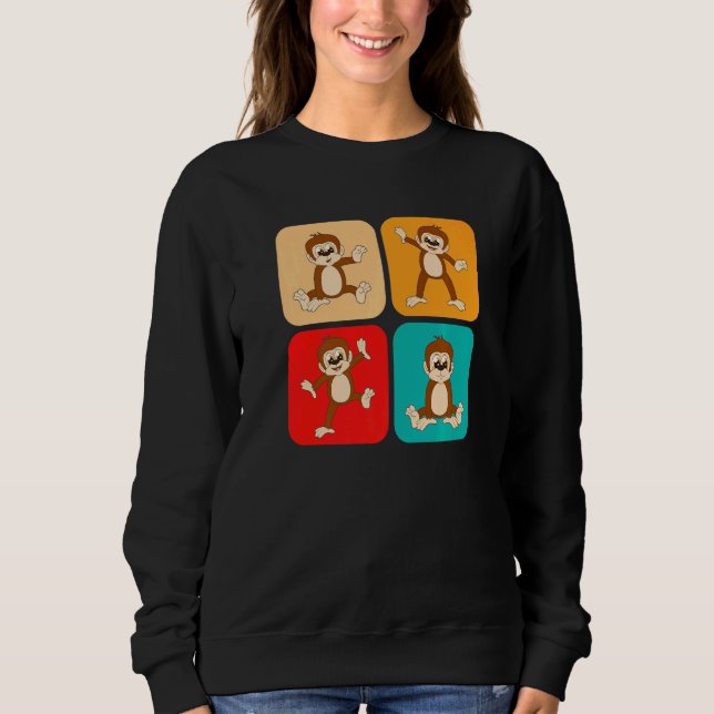 Sweatshirt Petits singes rétro I Kids I Toddler Monkey (Devant)