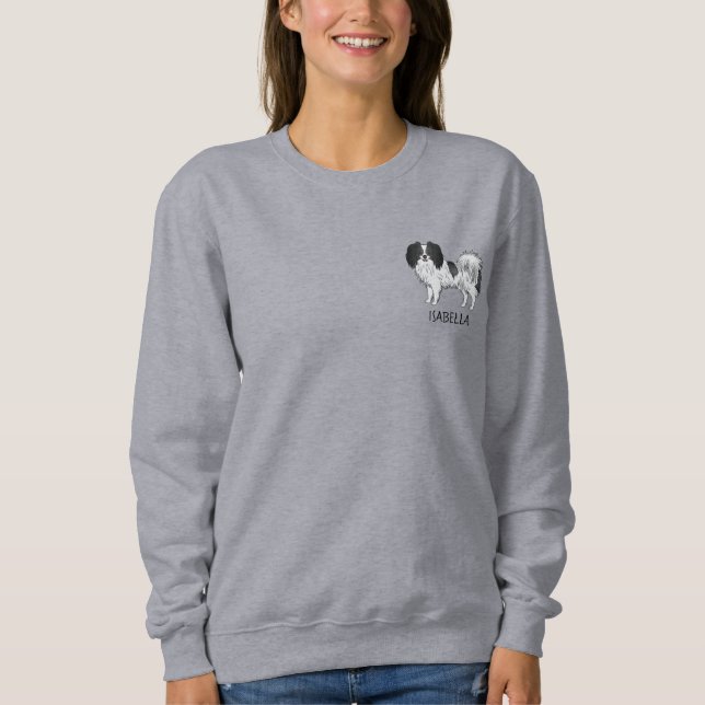 Sweatshirt Phalène noir et blanc avec nom de compagnie person (Devant)