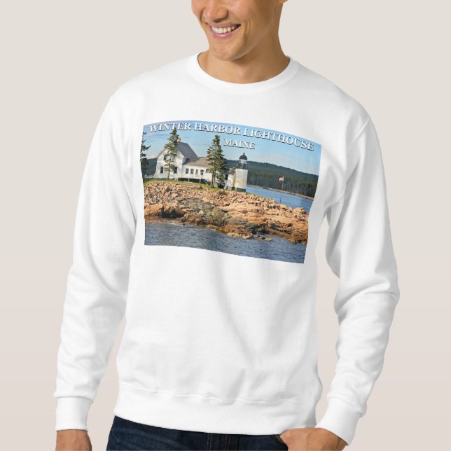 Sweatshirt Phare du port d'hiver, Maine (Devant)