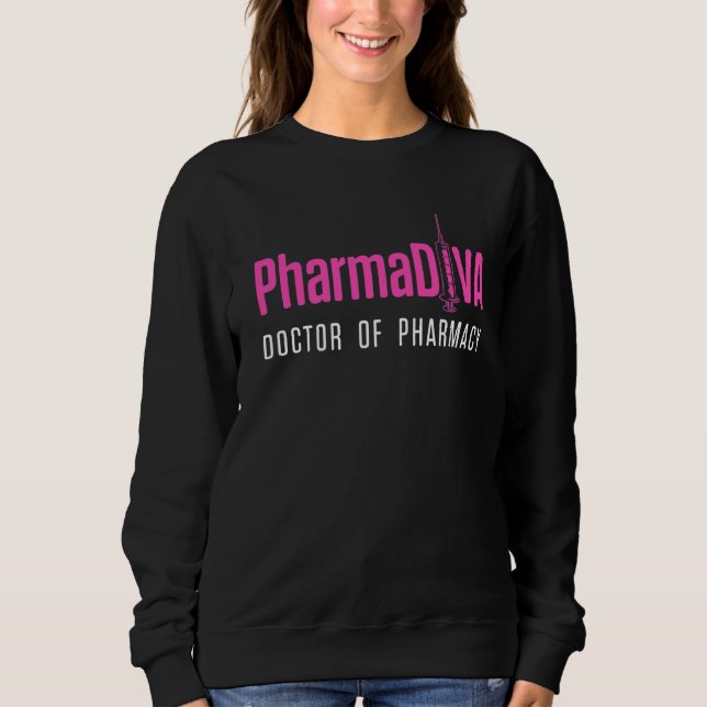 Sweatshirt PharmD Docteur en Pharmacie PharmDiva Doctorat Gra (Devant)