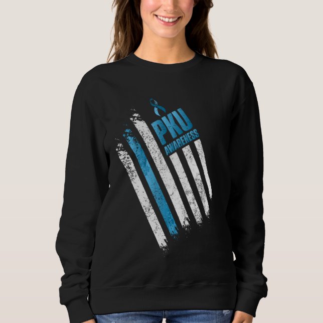 Sweatshirt Phenylcétonuria Pku Strong Warrior Us Drapeaux Pri (Devant)