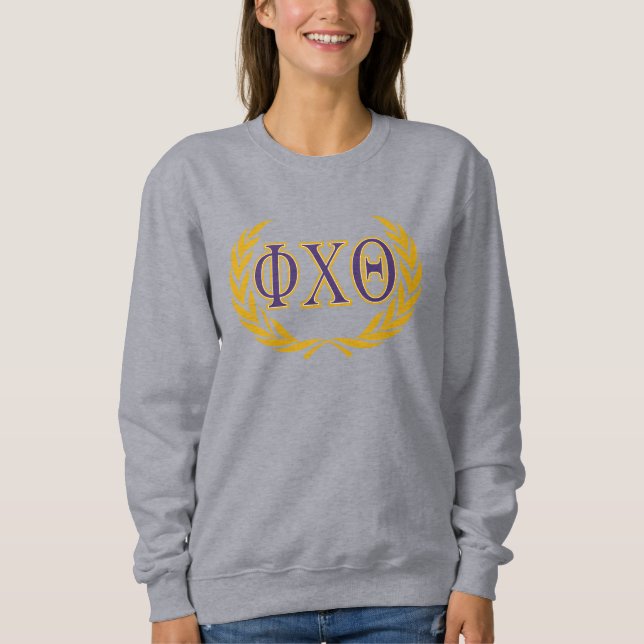 Sweatshirt Phi Chi Theta | Grecques avec couronne (Devant)