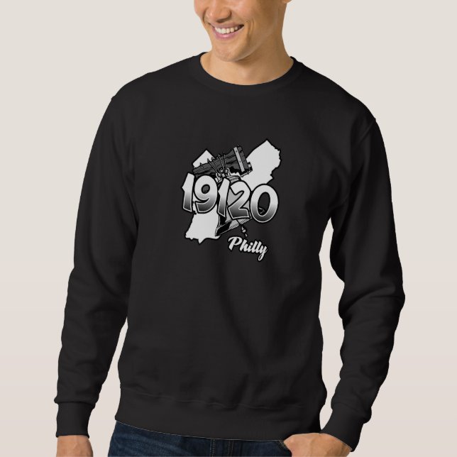 Sweatshirt Philadelphia Silhouette with Zip Code 19120 and Li (Devant)