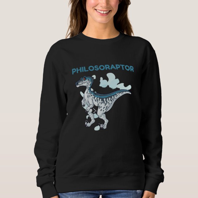 Sweatshirt Philosophe Philosophe raptor Dino  Hommes Femmes (Devant)