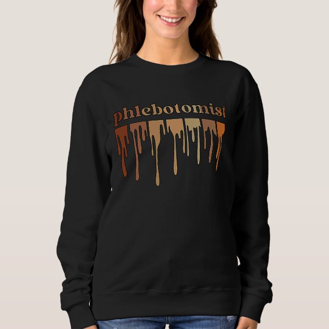 Sweatshirt Phlébotomiste Noir Phlébotomie Afro-Américaine (Devant)