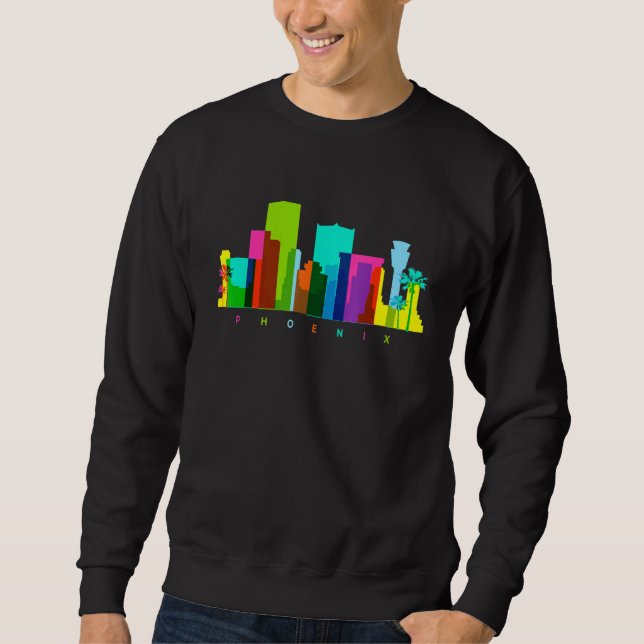 Sweatshirt Phoenix Arizona Skyline Colorée American Cityscap (Devant)