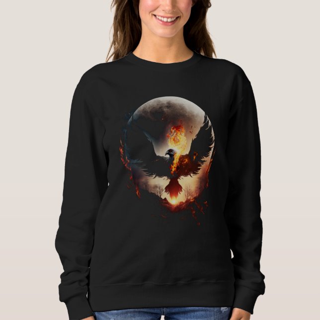 Sweatshirt Phoenix Rising From Ashes Resurrectio Rebirth New  (Devant)