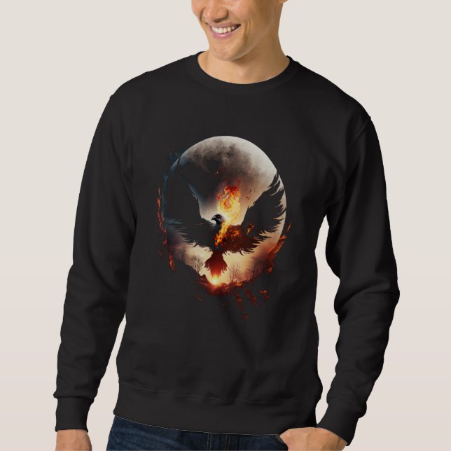 Sweatshirt Phoenix Rising From Ashes Resurrectio Rebirth New  (Devant)