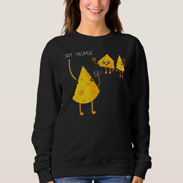 Sweatshirt Photo Cheesy Mozzarella Caméra Cheddar (Devant)