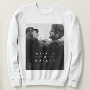 Sweatshirt Photo Couple Personnalisé Style Noir Abstrait