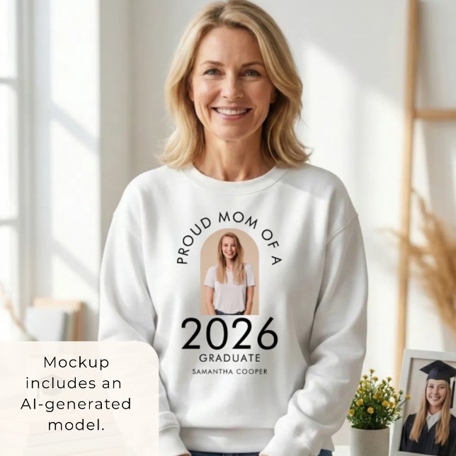 Sweatshirt Photo d'arche Mère fière de la promotion 2026 (Créateur téléchargé)