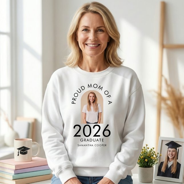 Sweatshirt Photo d'arche Mère fière de la promotion 2026 (Créateur téléchargé)