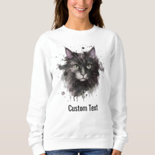 Sweatshirt Photo de compagnie de chat noir et blanc personnal