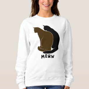 Sweatshirt Photo de famille de chat noir et blanc personnalis