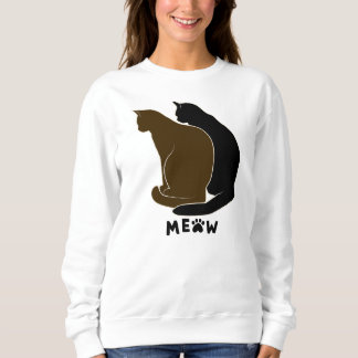 Sweatshirt Photo de famille de chat noir et blanc personnalis
