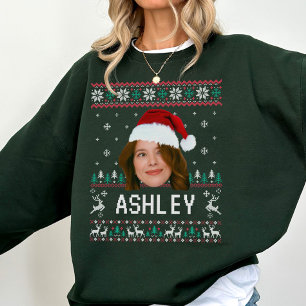 Sweatshirt Photo de visage drôle personnalisé avec chapeau de
