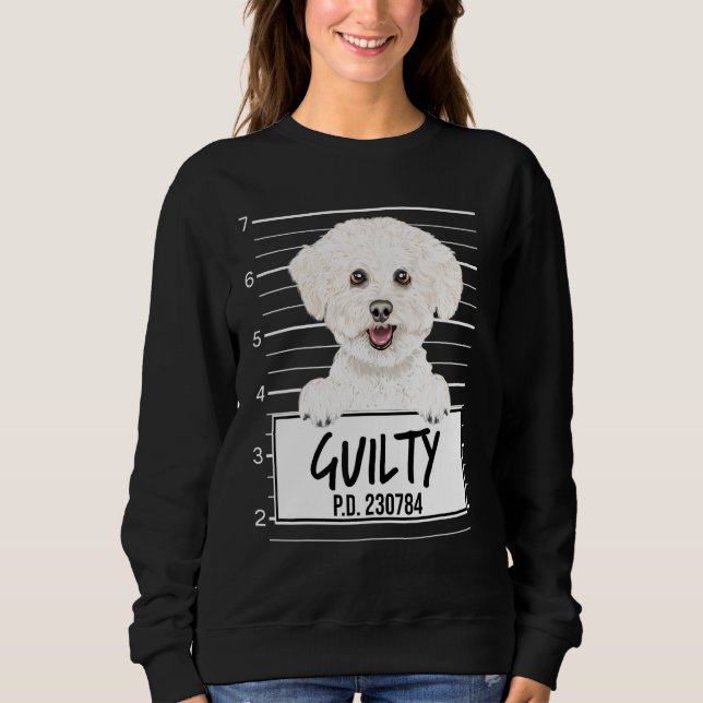Sweatshirt Photo d'identité Bichons Frise Chien Coupable (Devant)