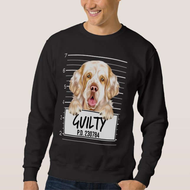 Sweatshirt Photo d'identité de Clumber Spaniel Chien Coupable (Devant)