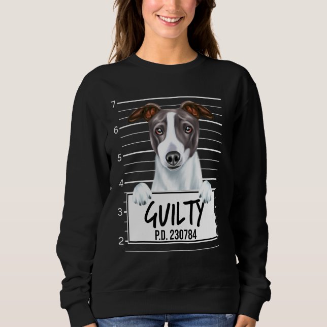 Sweatshirt Photo d'identité de Lévrier Italien Coupable (Devant)