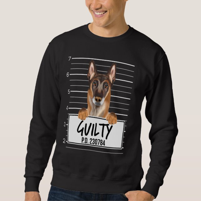 Sweatshirt Photo D'identité de Malinois Belge Coupable (Devant)