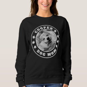 Sweatshirt Photo Dog Mom personnalisée noir