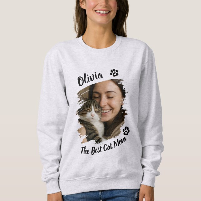 Sweatshirt Photo Meilleure Maman de Chat Personnal (Devant)