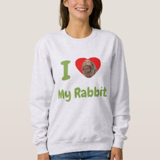 Sweatshirt Photo personnalisé J'adore mon lapin Holland Lop