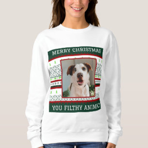 Sweatshirt Photo personnalisée Laid Chandail de Noël Drôle No