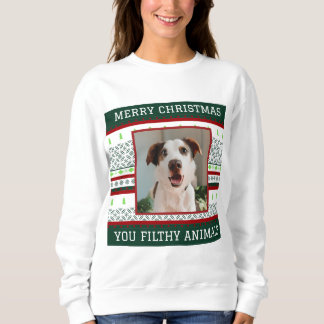 Sweatshirt Photo personnalisée Laid Chandail de Noël Drôle No
