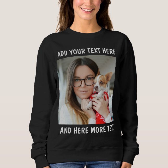 Sweatshirt Photo personnalisée & Texte ou Nom (Devant)