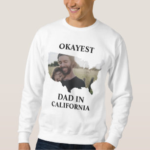 Sweatshirt Photo personnalisée USA Okayest papa Fête des père