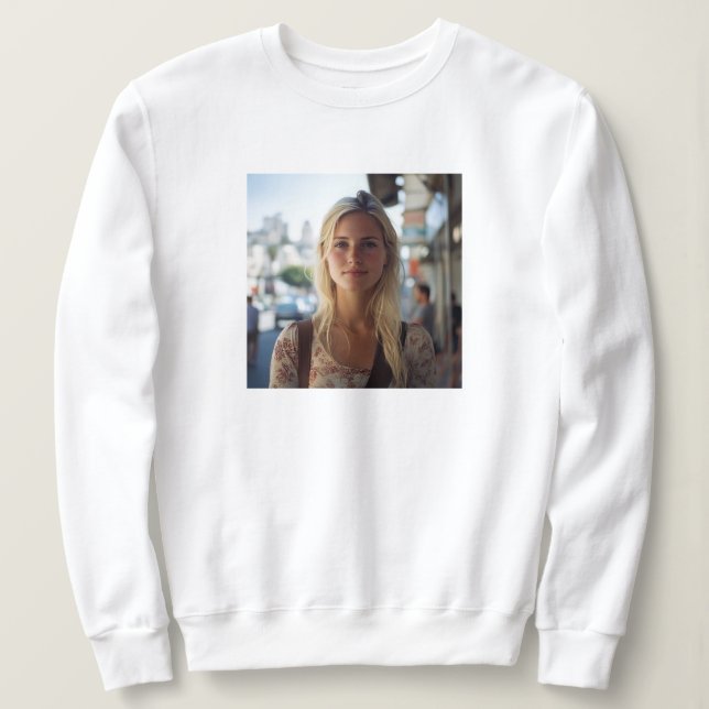 Sweatshirt Photo sur mesure Modern Maman's Day Cadeau (Design devant)