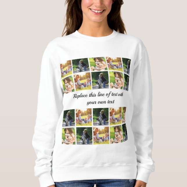 Sweatshirt photocollage et texte (Devant)