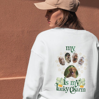 Sweatshirt Photos de Paw Chien Personnalisé Saint Patrick's D