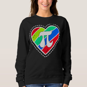 Sweatshirt Pi Day Rainbow Hearts Enseignant en mathématiques