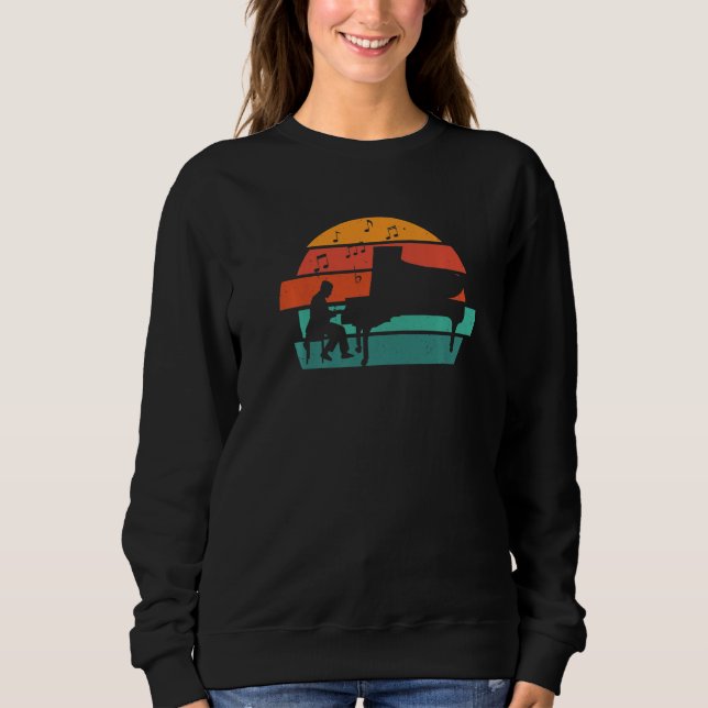 Sweatshirt Pianiste et notes   (Devant)