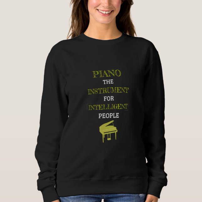 Sweatshirt Piano Instrument For Intelligent People Retro Lime (Devant)