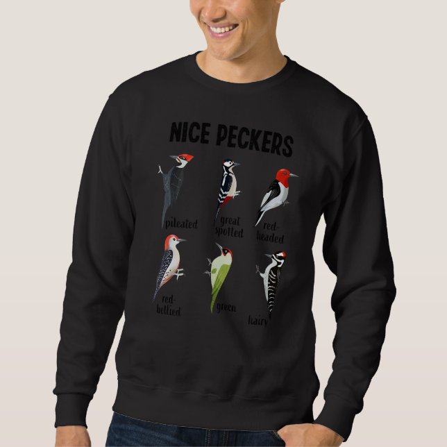 Sweatshirt Pic-de-bois Nice Peckers Observation d'oiseaux (Devant)