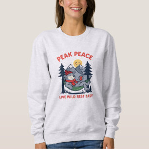Sweatshirt Pic Paix Ours dans hamac Camping