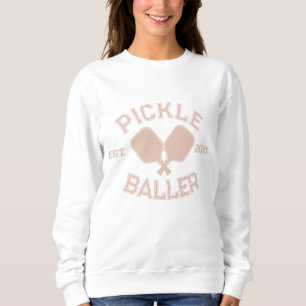 Sweatshirt Pickle Baller Pickleball Collegiate Typographie