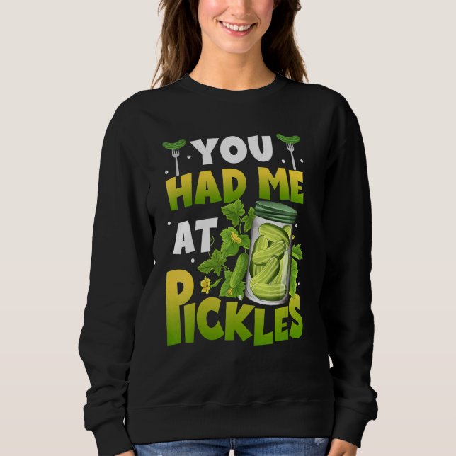 Sweatshirt Pickle Cucumber  Vegan Food Vegetable Clothes (Devant)