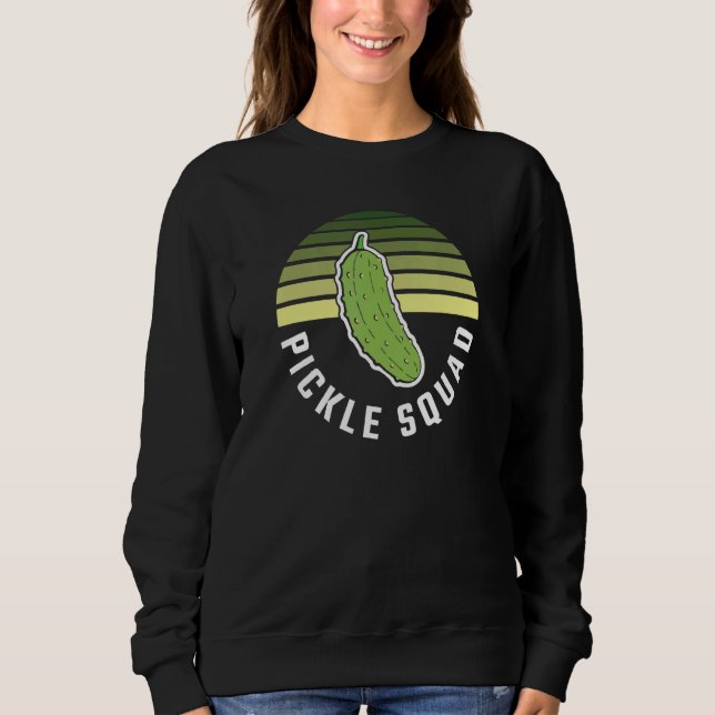 Sweatshirt Pickle Cucumber Vegan Squad Green Pickle (Devant)